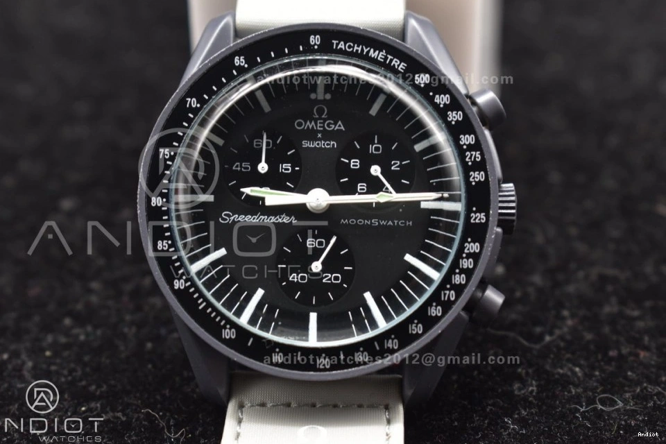 on Nylon Bioceramic Strap Moonwatch Swatch Mission x Omega Quartz Mercury to 1125